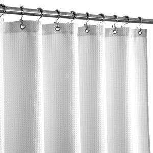 Barossa Stall Fabric Shower Curtain, Waffle Weave, White (54 x 72 inch)